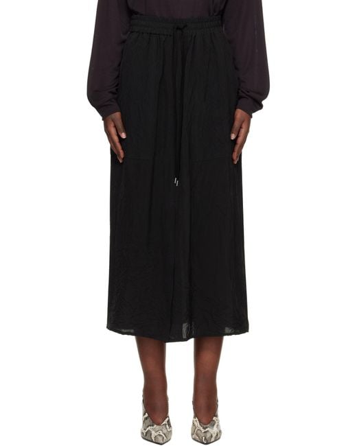 Studio Nicholson Black Drawstring Midi Skirt