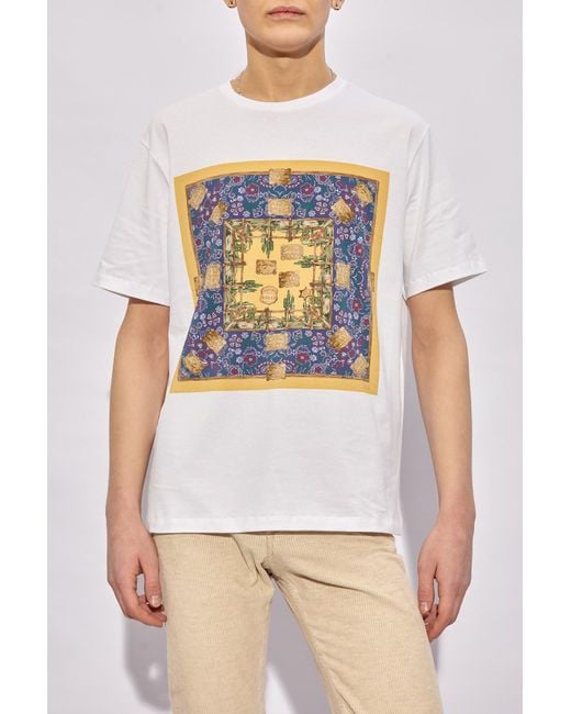 Bally White Graphic Printed Crewneck T-Shirt for men