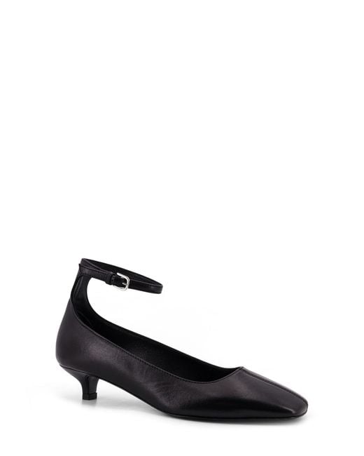 Totême  Black Totême Square-Toe Ankle Strap Pumps