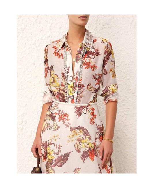 Zimmermann White Matchmaker Tropical Shirt