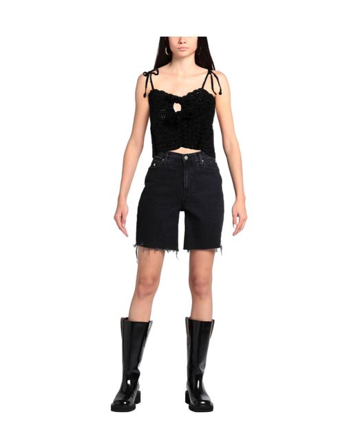 Ganni Black Stylish Knitted Sleeveless Top
