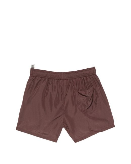 Moschino Purple Logo-Print Drawstring Swim Trunks for men