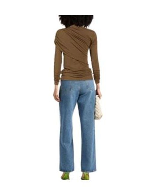 Isabel Marant Brown Solid Crew Neck Long Sleeve T-Shirt