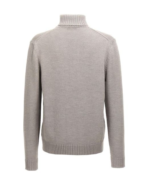 Zanone Gray Roll-Neck Knitted Jumper for men