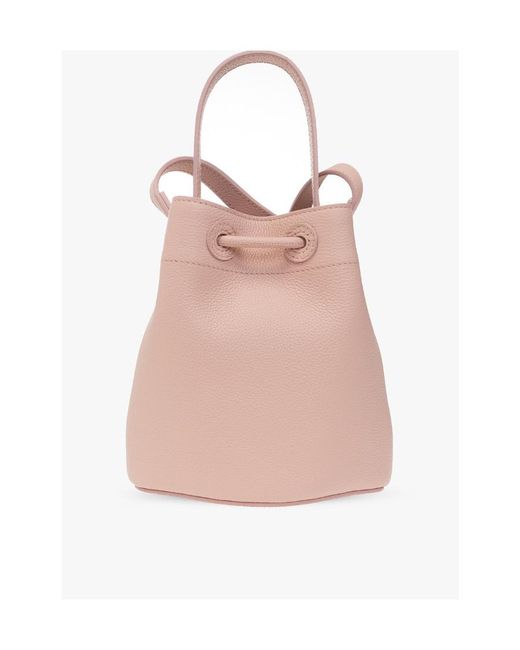 Burberry Pink Mini Tb Leather Bucket Bag