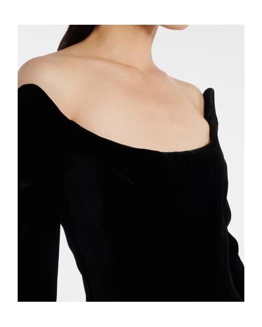 Mugler Black Open-Back Sleeveless Dress Skirt