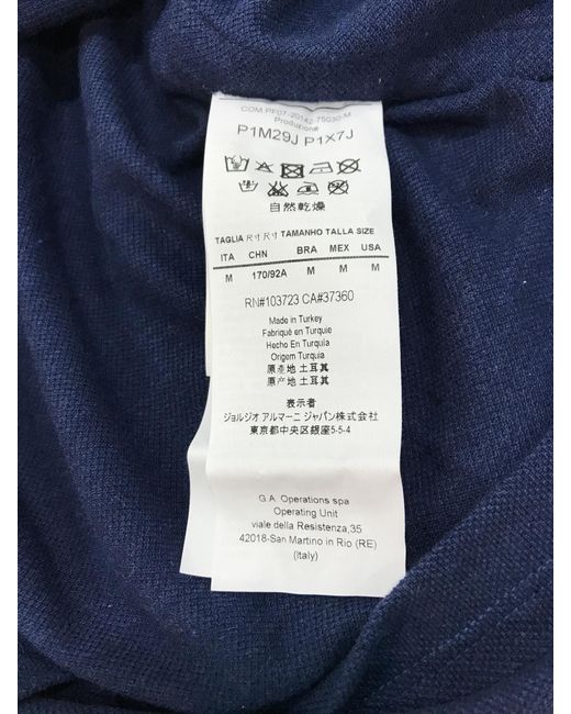 Emporio Armani Blue Short-Sleeved Polo Shirt for men