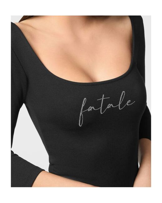 Philipp Plein Black Three-Quarter Sleeve Asymmetric Dress