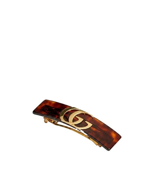 Gucci Brown Hair Clip With Double G