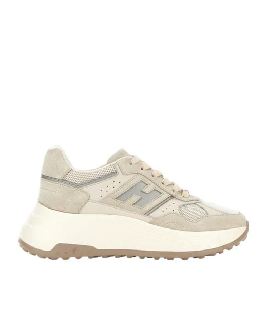 Hogan White Hi-Fi Lace-Up Sneakers