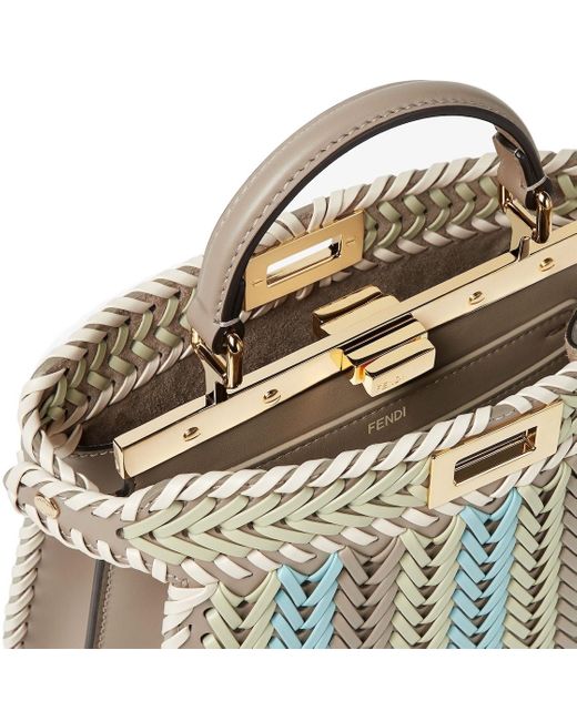 Fendi Metallic Multicolour Interlaced Leather Bag