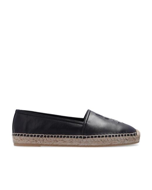 Saint Laurent Gray Cassandre Slip-On Espadrilles