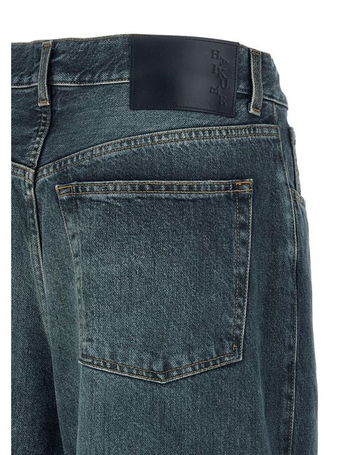 Haikure Blue Candy Pleat Detailed Wide-Leg Jeans