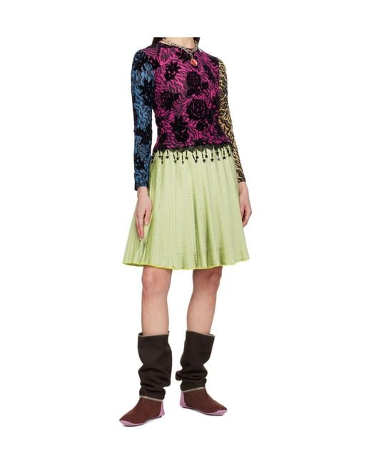 Chopova Lowena Multicolor Crew Neck Mesh Top
