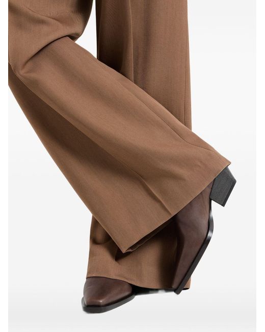 Brunello Cucinelli Brown Chunky Heeled Ankle Boots