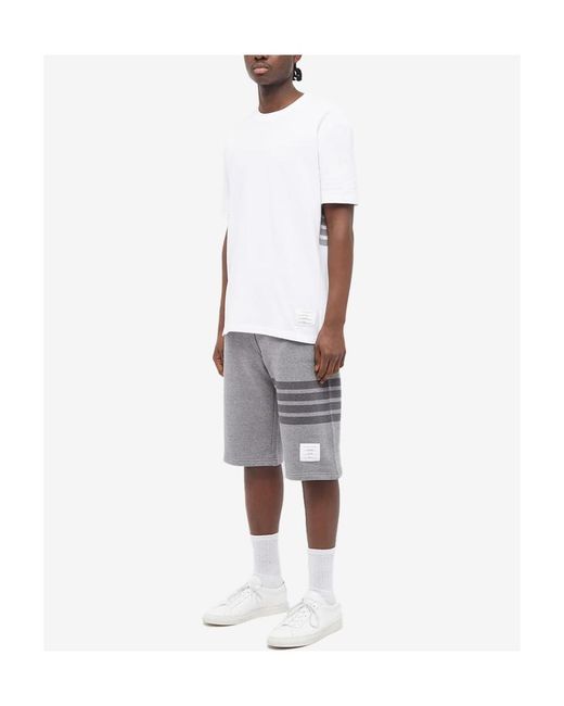 Thom Browne Gray Logo Shorts for men