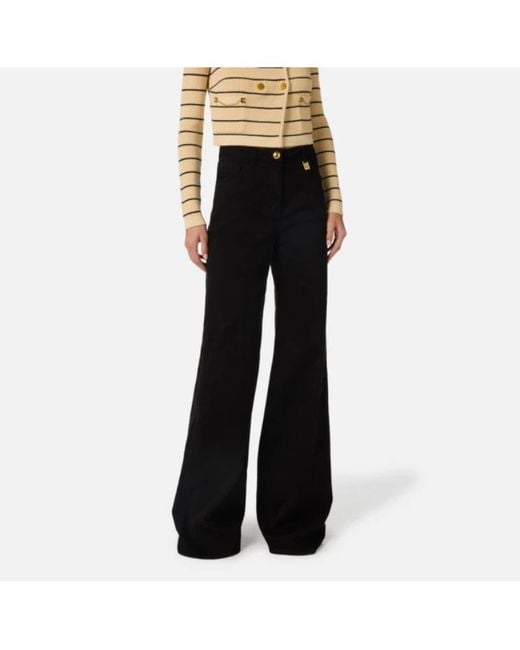 Elisabetta Franchi Black Palazzo Jeans