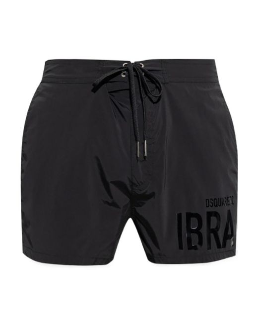 DSquared² Gray Micro-Standard Swimming Trunks for men