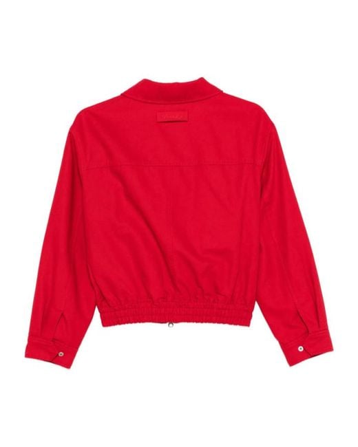 DUNST Red Elasticated Waistband Zip-Up Jacket for men