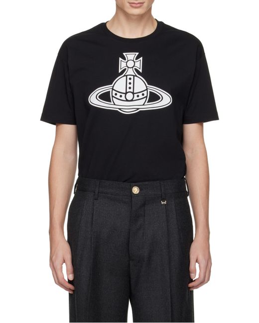 Vivienne Westwood Blue Orb Printed Crewneck T-Shirt