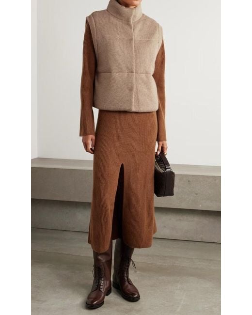 LeKasha Natural Montana Quilted Organic Cashmere Vest