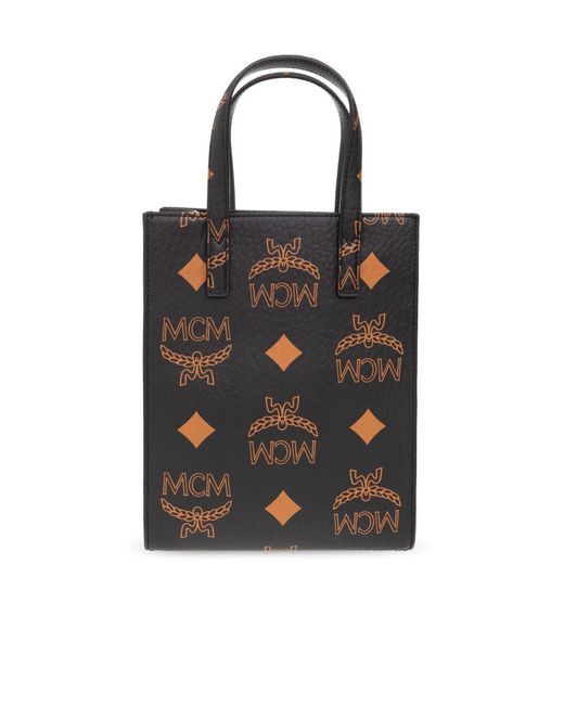 MCM Black Logo Shoulder Bag for men