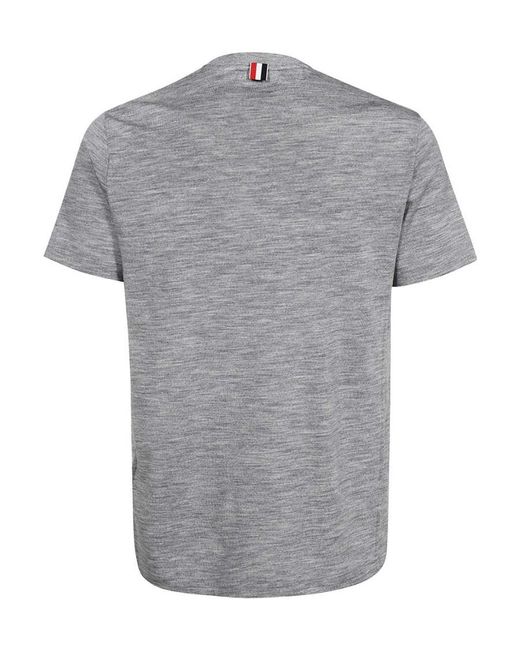 Thom Browne Gray Logo Patch Crewneck T-Shirt for men