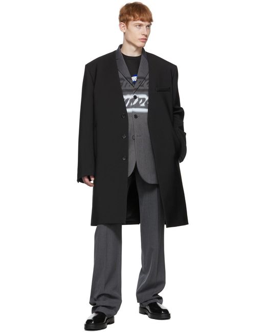 we11done Black Logo-Print Cotton Sweater for men