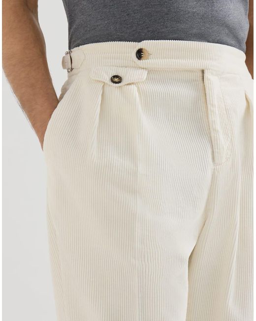 Brunello Cucinelli White Garment-Dyed Trousers for men