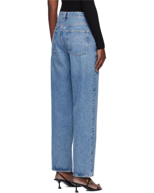 Agolde Blue Mid Rise Straight-Leg Jeans