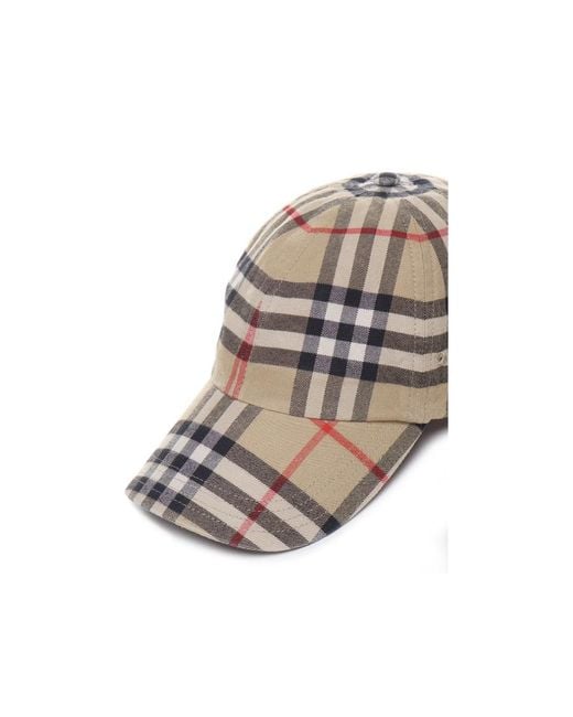 Burberry White Checked Curved-Peak Baseball Cap for men