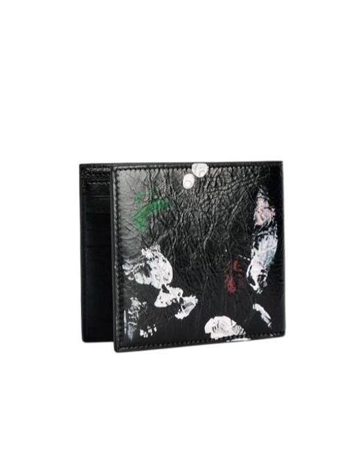 Balenciaga Black Cash Square Bi-Fold Wallet for men