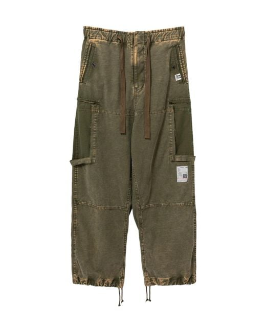 Maison Mihara Yasuhiro Green Drawstring Casual Pants for men