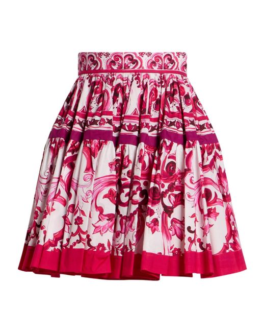 Dolce & Gabbana Red Mini Skirt Cotton