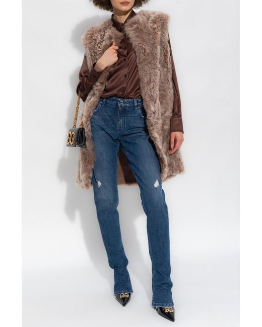 Dolce & Gabbana Brown Sleeveless Coat