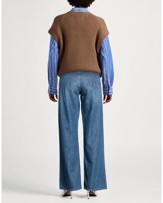 Rag & Bone Blue Plain Colour Wide-Leg Jeans