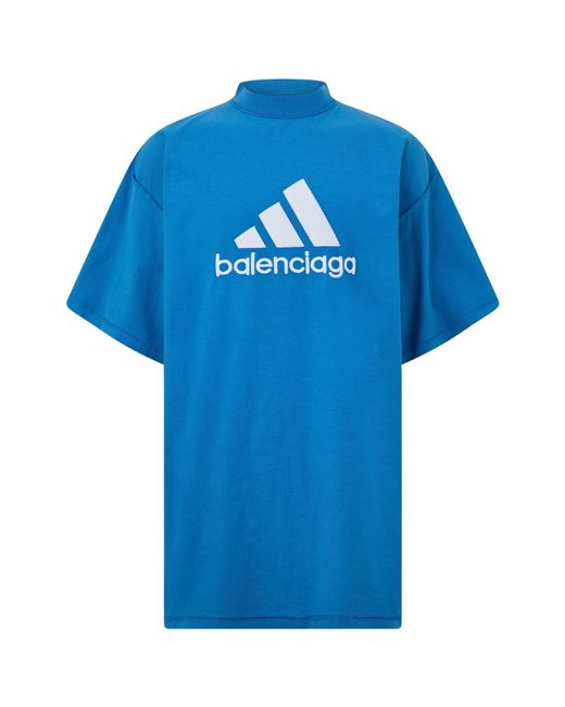 Balenciaga Blue Oversized T-Shirt for men