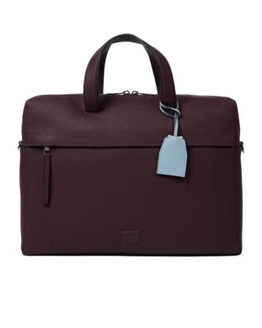 Paul Smith Brown Logo Patch Zipped Briefcase for men