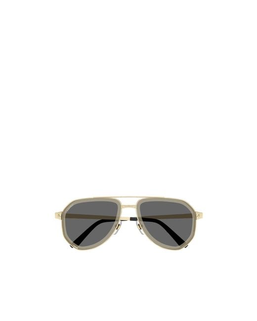 Cartier Metallic Geometric Aviator Sunglasses for men