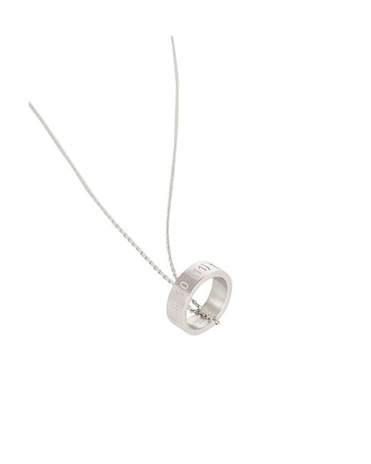 Maison Margiela White Numerical Ring-Detail Necklace for men