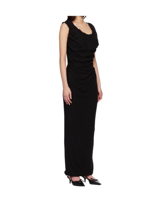 Vivienne Westwood Black Ruched Detailed Midi Dress
