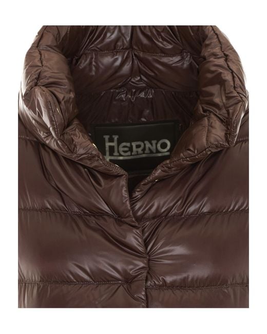 Herno Brown Long-Sleeved Padded Jacket