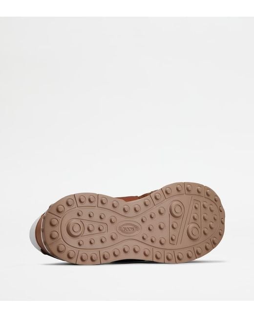 Tod's Brown Panelled Lace-Up Sneakers for men