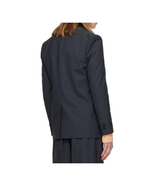 Sacai Blue Wool Blend Suit Jacket for men