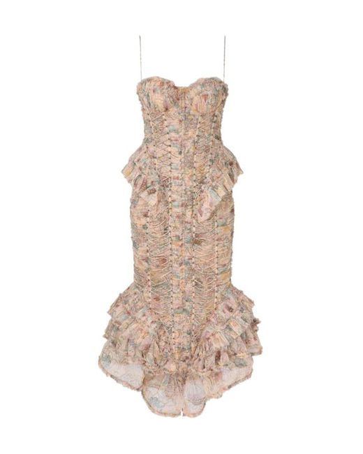 Zimmermann Natural Rebellion Ruffled Midi Dress