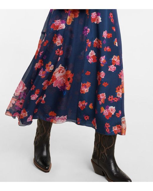 Dorothee Schumacher Blue Floral Freedom Long-Sleeved Dress