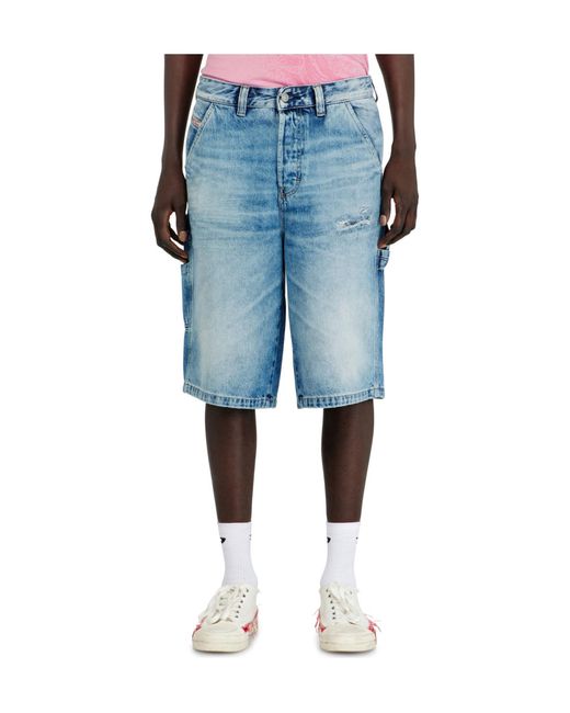 DIESEL Blue Relaxed Shorts for men