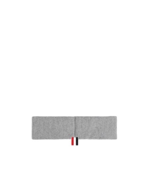 Thom Browne White 4-Bar Stripe Headband for men
