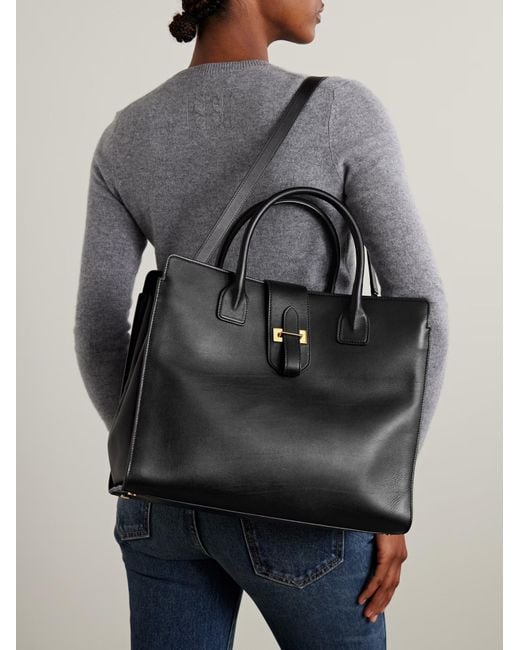 Nili Lotan Black Lou Leather Tote Bag