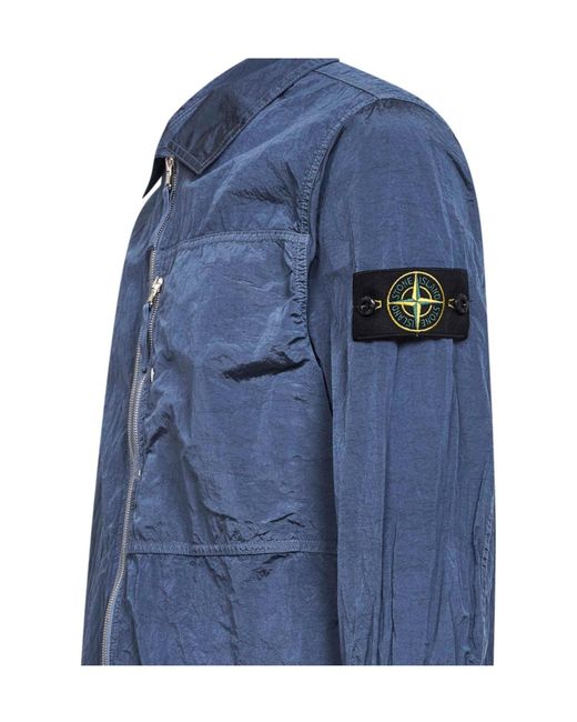 Stone Island Blue Nylon Metal Zip Jacket for men